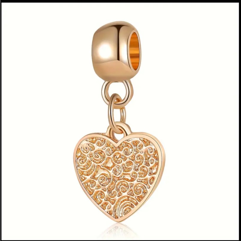 Gold Textured Design Jewelry Charm Pendant